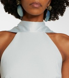 Solace London Cece halterneck crêpe and satin gown