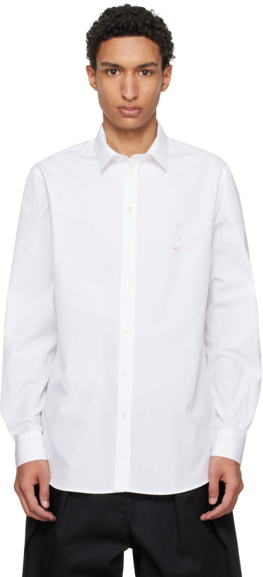Photo: Moschino White Embroidered Archive Goose Shirt
