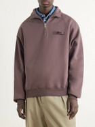 Jacquemus - Logo-Appliquéd Cotton-Jersey Half-Zip Sweatshirt - Purple