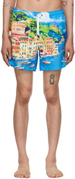 Ermenegildo Zegna Multicolor Portfolio Print Mid Swim Shorts