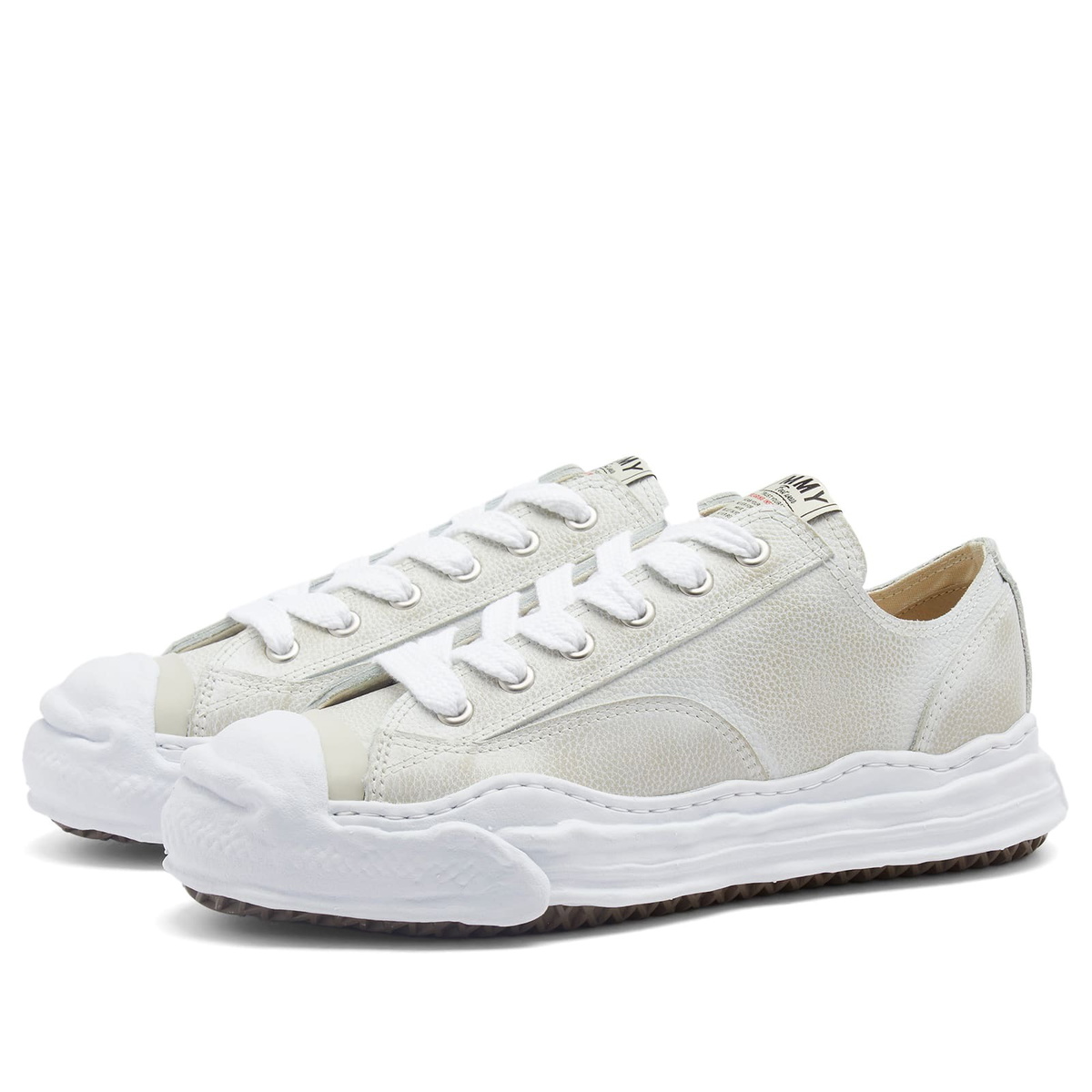 Maison MIHARA YASUHIRO Hank Shrink Leather Sneaker in White