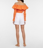 Caroline Constas Lydia polka-dot off-shoulder top
