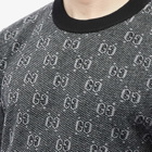 Gucci Men's GG Logo Crew Knit in Grey