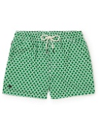 OAS - Short-Length Printed Swim Shorts - Green