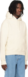 AMI Paris Off-White Cotton Embossed Ami De Coeur Hoodie