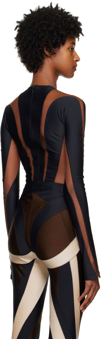 Mugler Black Illusion Bodysuit Mugler