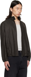 Lacoste Brown Wool Harrington Jacket
