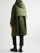 SAIF UD DEEN - Crinkled-Canvas Parka with Detachable Shell Gilet - Green