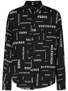 BALENCIAGA - Paris Allover Viscose Poplin Shirt