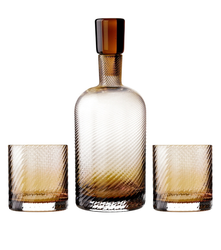 Photo: NasonMoretti Borealis glass bottle and tumblers set