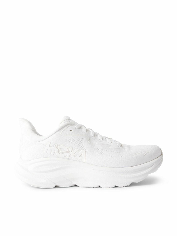 Photo: Hoka - Clifton 10 Rubber-Trimmed Jacquard Running Sneakers - White