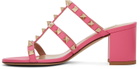 Valentino Garavani Pink Rockstud Heeled Sandals