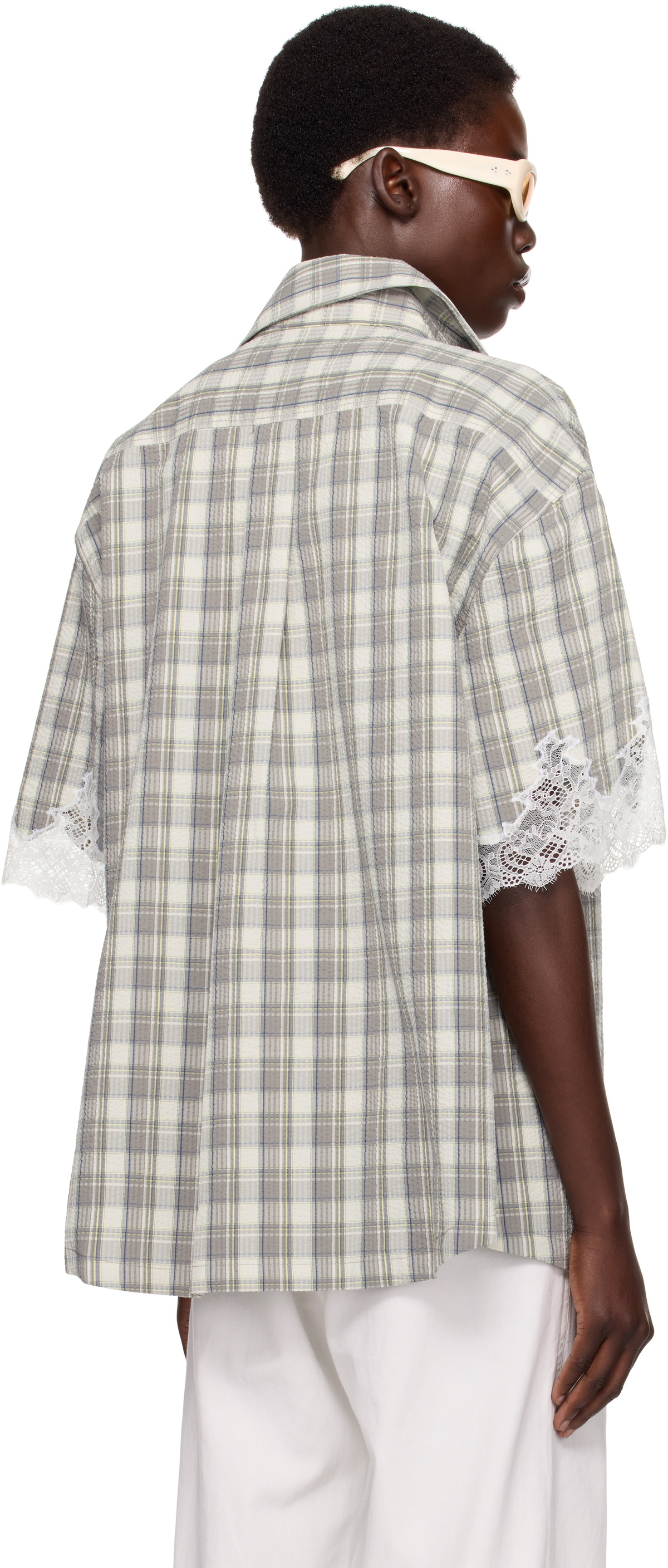 Martine Rose SSENSE Exclusive Gray Lace Shirt