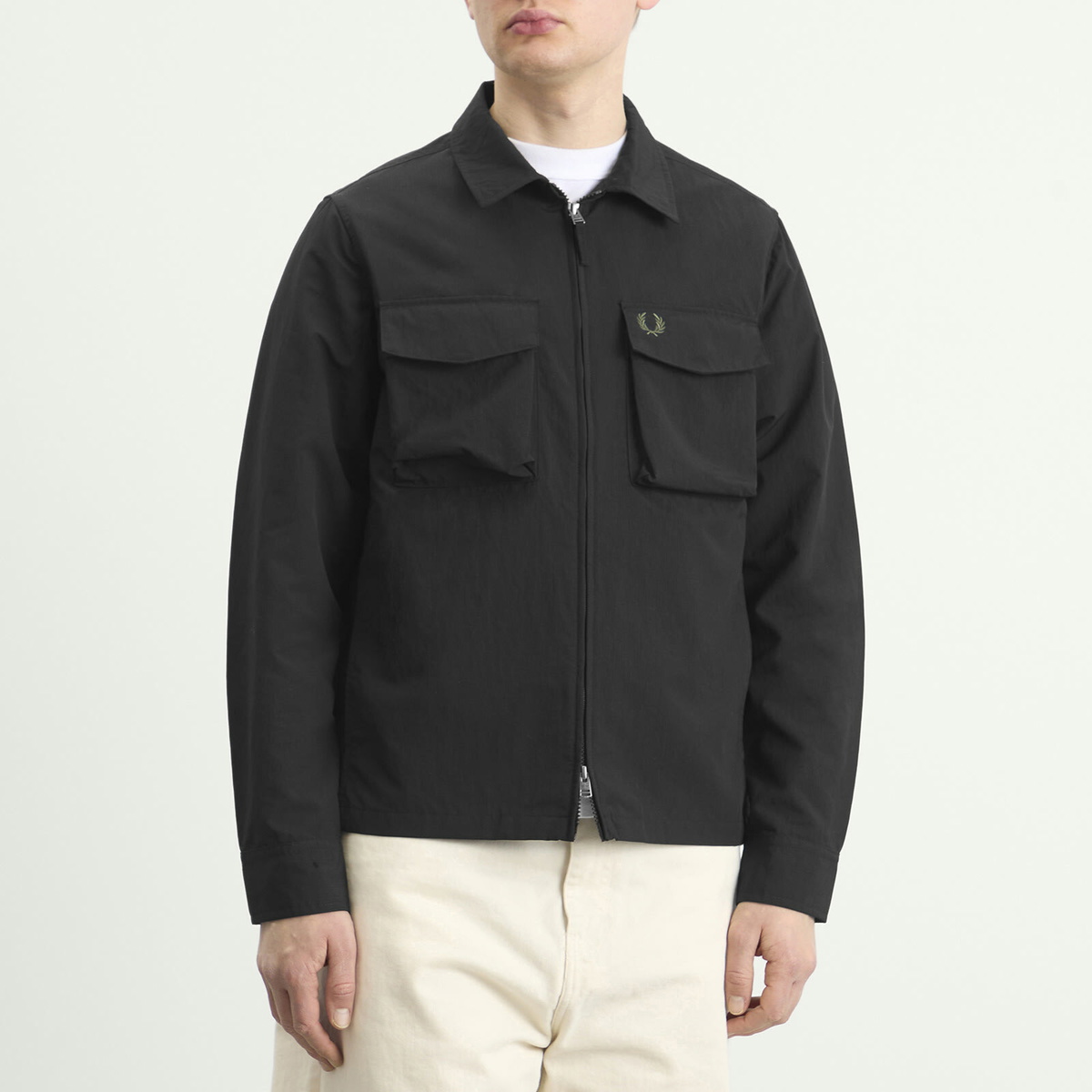 Fred Perry Men's Ripstop Pocket Overshirt in Black