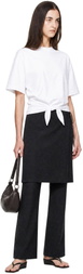 St. Agni White Cotton Jersey Split Back Top