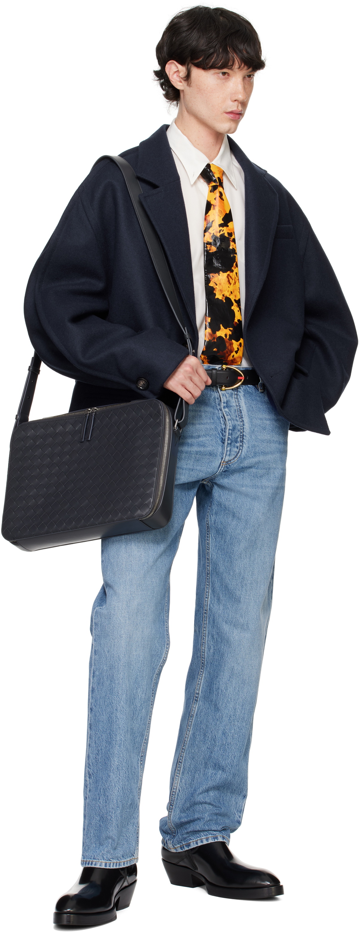 Bottega Veneta Gray Getaway Slim Briefcase