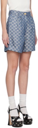 Gucci Blue GG Denim Shorts