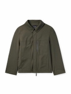 Yves Salomon - Leather-Trimmed Woven Jacket - Green