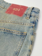 424 - Straight-Leg Distressed Denim Shorts - Blue