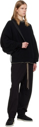 Fear of God Black Wool Rib Crewneck Sweater