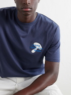 LOEWE - Embroidered Cotton-Jersey T-Shirt - Blue