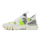 Valentino White and Green Valentino Garavani Camo Rockrunner Sneakers