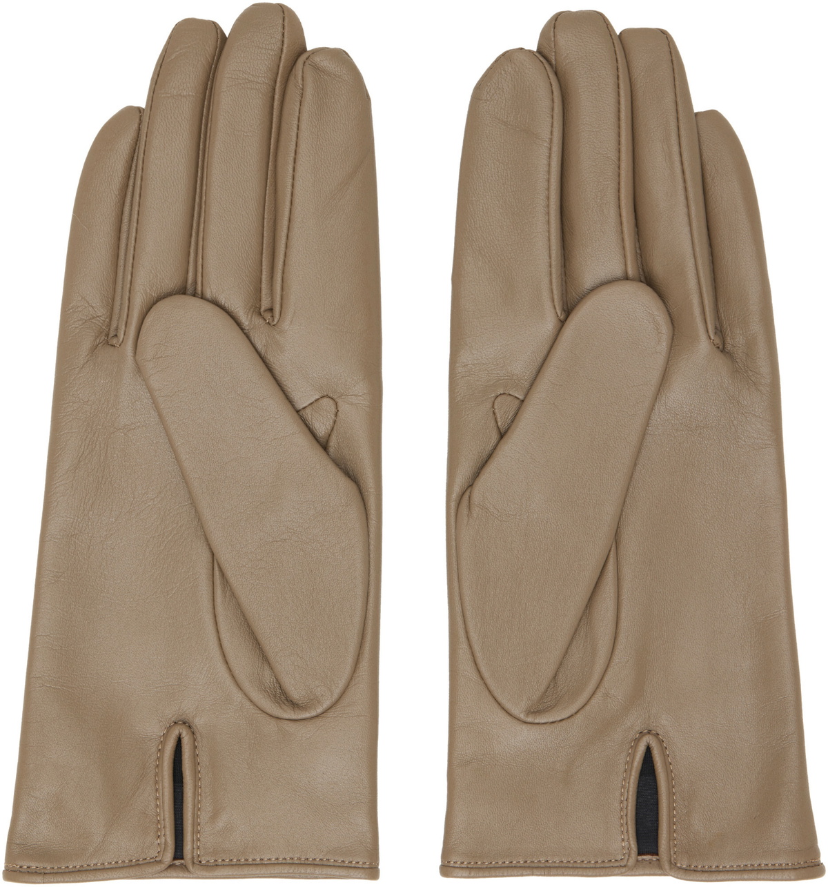 ssstein Khaki Leather Gloves