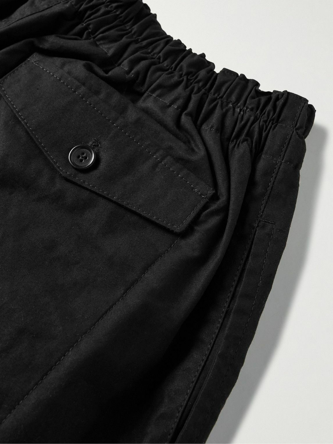 YMC Sylvian Tapered Cropped WaxedCotton Trousers Black YMC
