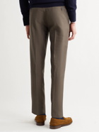 SID MASHBURN - Slim-Fit Slub Wool and Linen-Blend Trousers - Brown