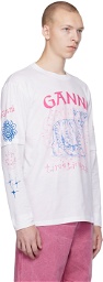 GANNI White Future Long Sleeve T-Shirt