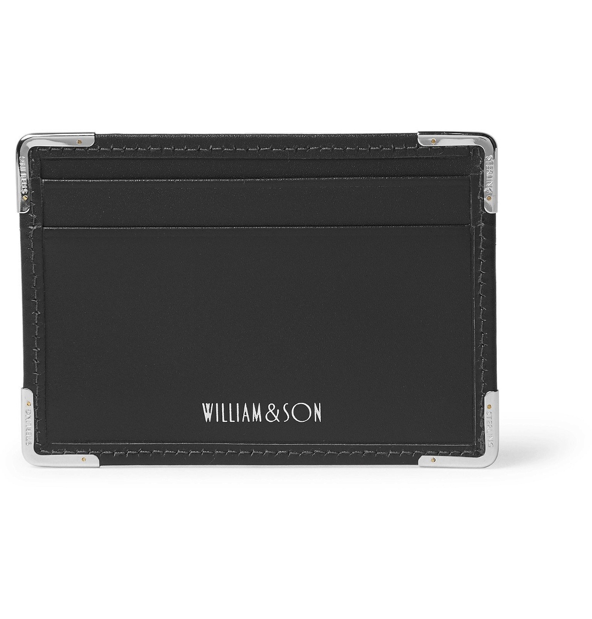 Photo: William & Son - Silver Tone-Trimmed Leather Cardholder - Black
