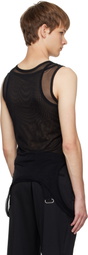 Mugler Black Garter Tank Top