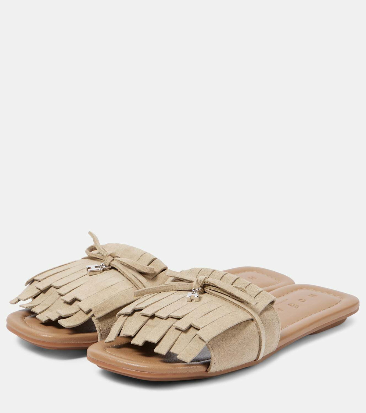 Hogan H685 fringed suede slides