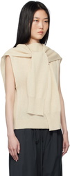 LE17SEPTEMBRE Beige Ribbed Muffler Cardigan