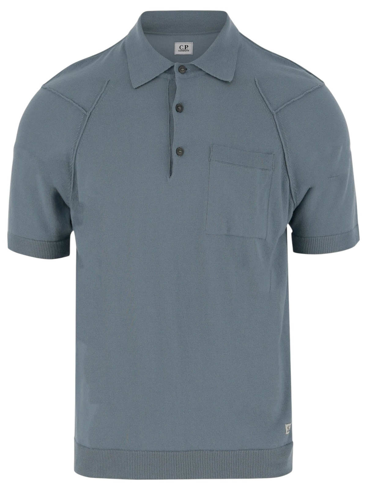 Tシャツ・カットソー C.P. Company Cp Company Buttoned Knit Polo CP Company Tipped Polo T Shirt Total Eclipse | Mainline Menswear