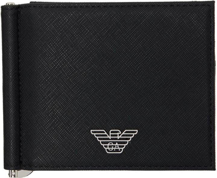 Photo: Emporio Armani Black Logo Plaque Wallet