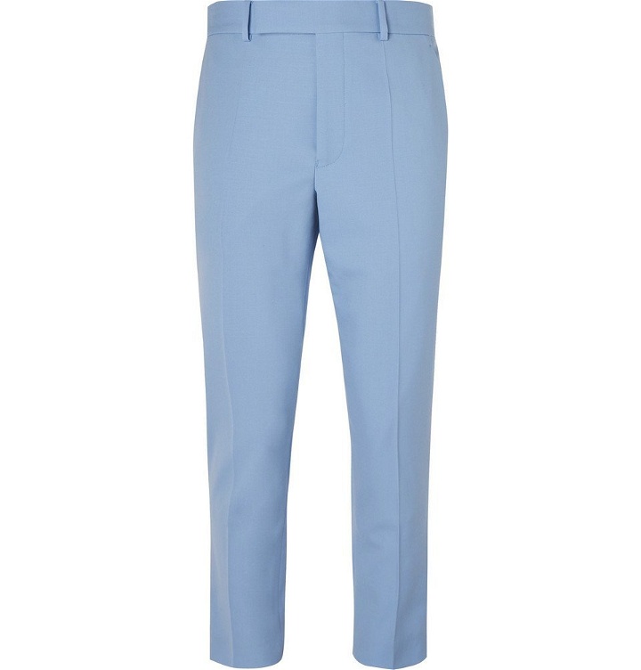 Photo: Haider Ackermann - Slim-Fit Tapered Stretch-Wool Trousers - Light blue