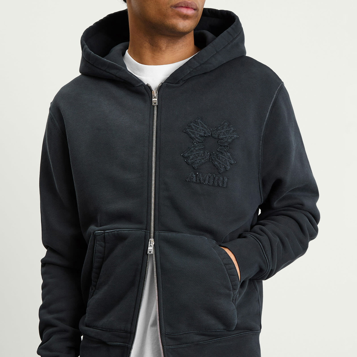 AMIRI Men's MA Quad Zip Hoodie in Black Amiri