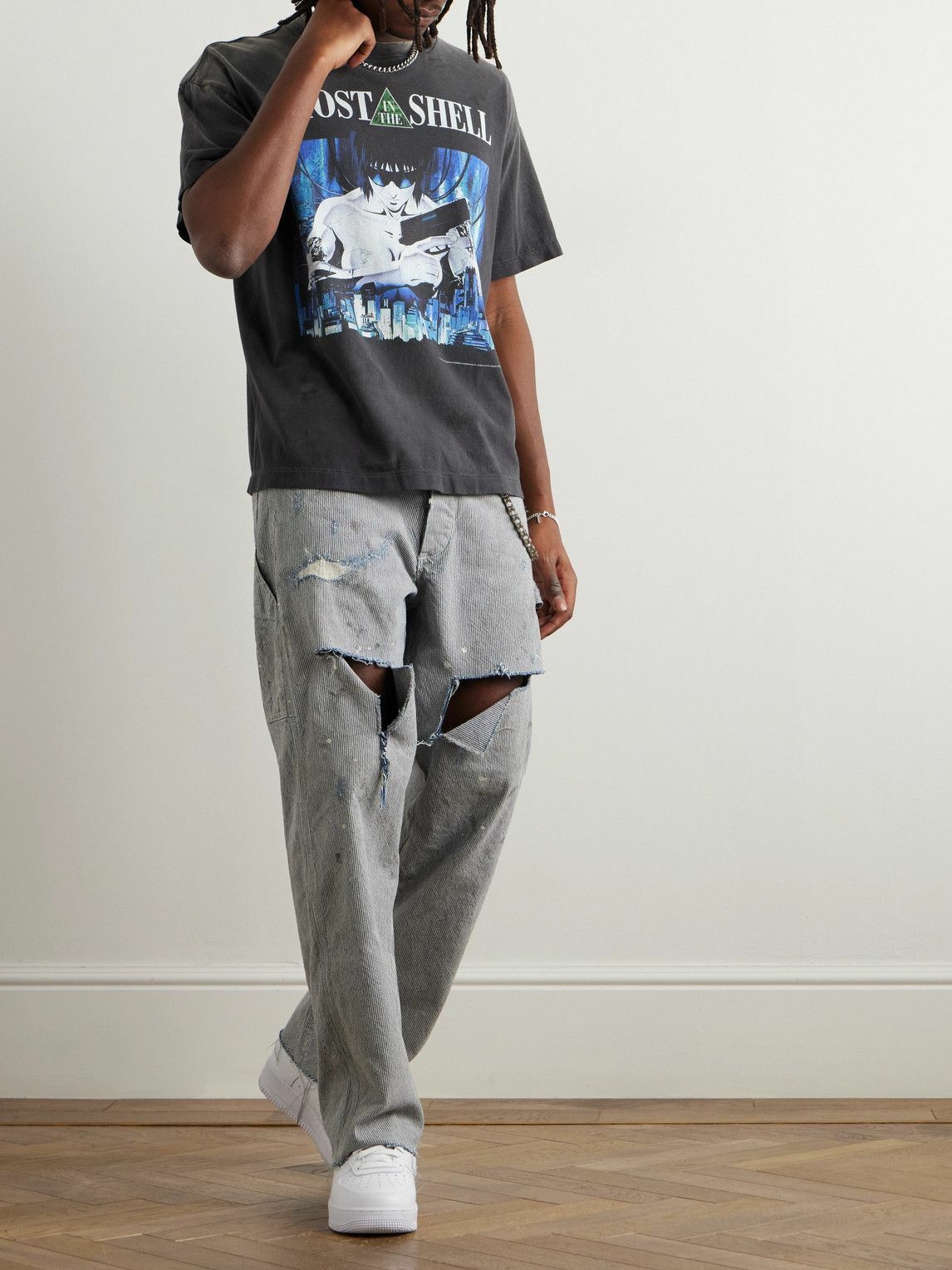 SAINT Mxxxxxx - Ghost in the Shell Distressed Printed Cotton
