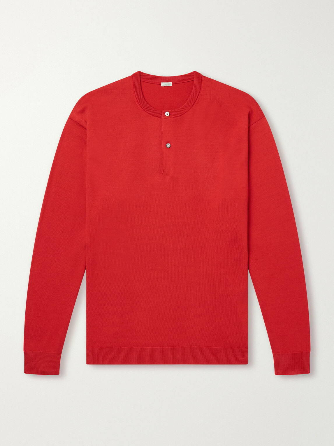A.PRESSE - Wool Henley Sweater - Red