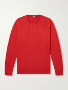 A.PRESSE - Wool Henley Sweater - Red