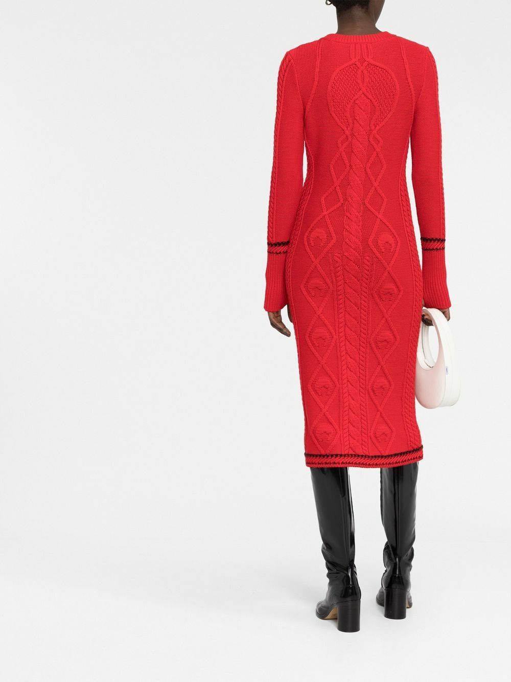 MARINE SERRE - Long Cable Knit Dress Marine Serre