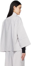 132 5. ISSEY MIYAKE Gray Flat Tuck Jacket