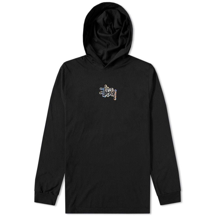 Photo: Stussy Long Sleeve Prism Logo Hooded Tee Black