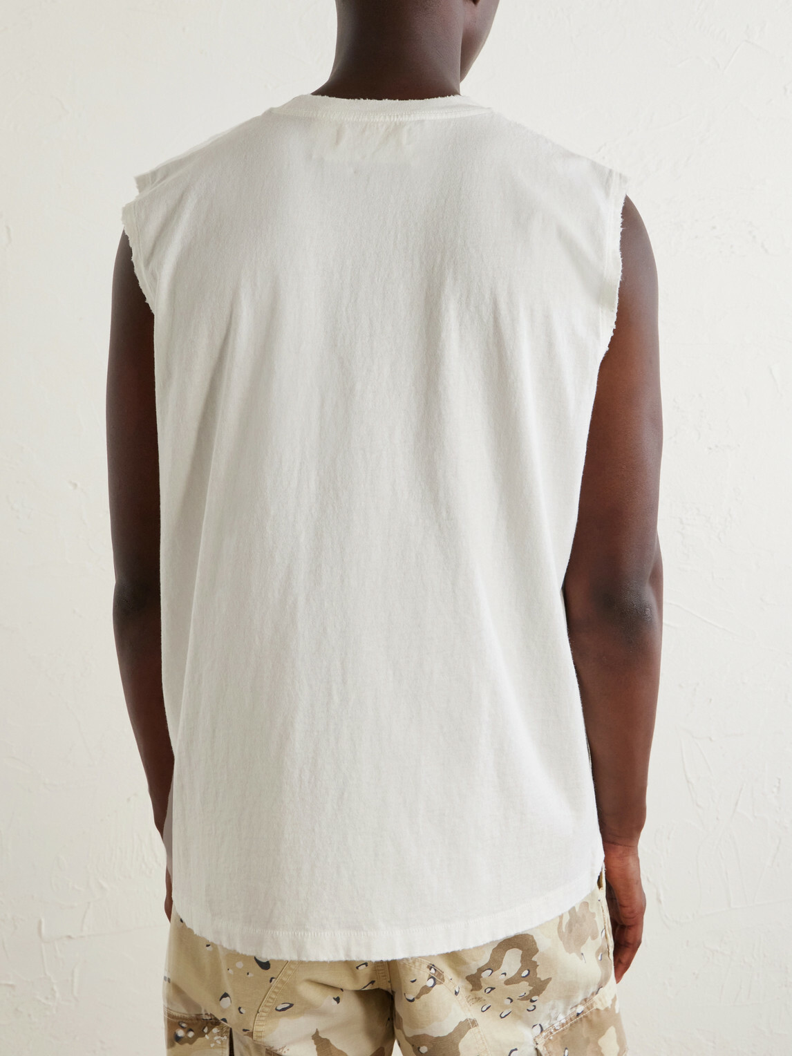 Cherry Los Angeles - Logo-Printed Distressed Cotton-Jersey Tank Top - Neutrals