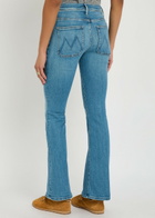 Mother The Patch Pocket Weekender Slim Flared-leg Jeans Light Blue