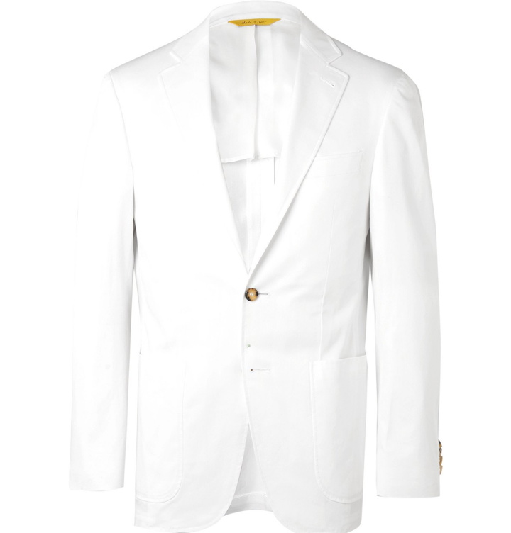 Photo: Canali - Kei Slim-Fit Stretch-Cotton Twill Suit Jacket - White