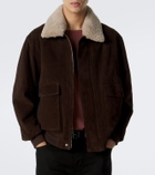 Arma Bari shearling-trimmed suede blouson jacket