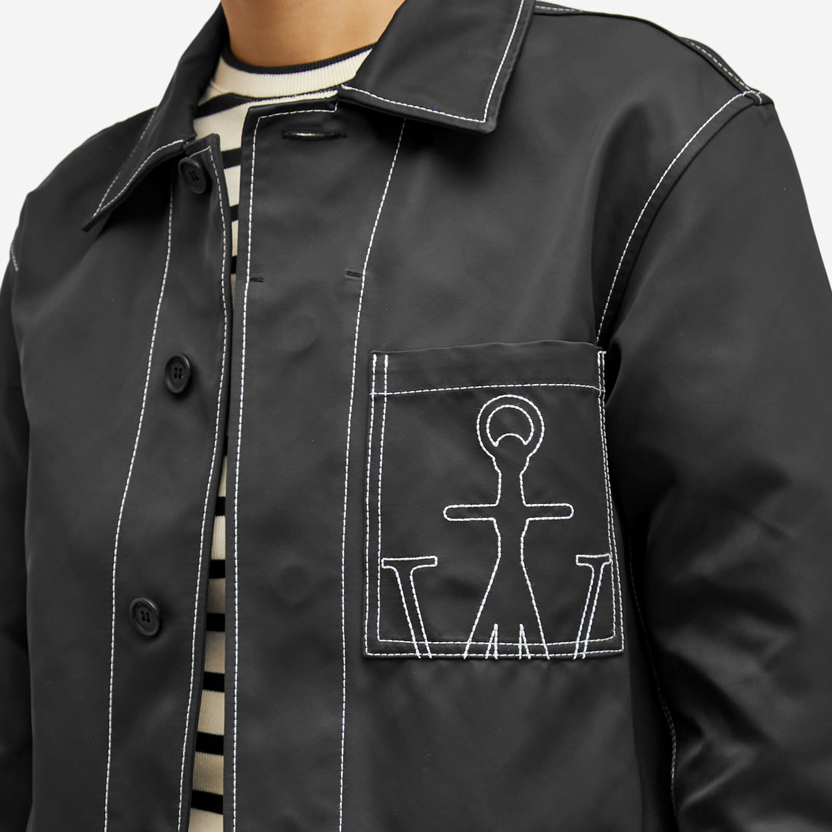 JW Anderson Women's Contrast Seam Workwear Jacket in Black
