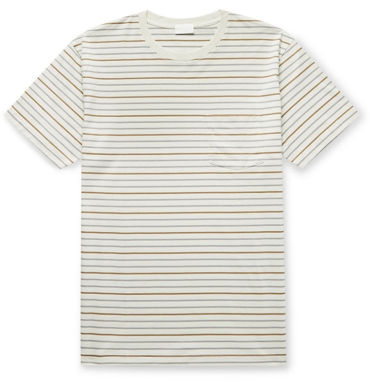 Photo: Handvaerk - Striped Pima Cotton-Jersey T-Shirt - White